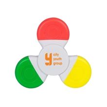 aerial view a white promospinner(r) tri - highlighter, image 1 of 4