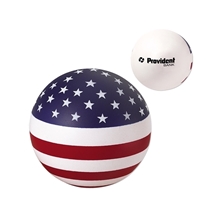 a group of stars and stripes patriotic round stress ball