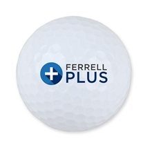 aerial view a white printed golf balls - bulk, image 1 of 2