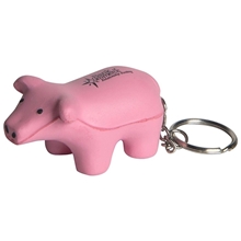 aerial view a pink pig keyring stress reliever, image 1 of 6
