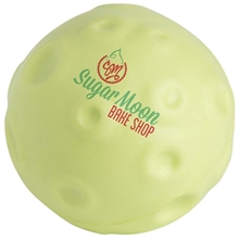 aerial view a light yellow glow in the dark moon stress reliever, image 1 of 4