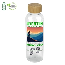 a group of 22 oz rpet reusable bottle with bamboo cap - full color