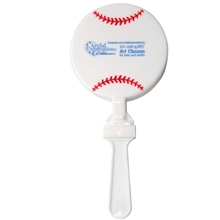 aerial view a white baseball clapper noise maker, image 1 of 5