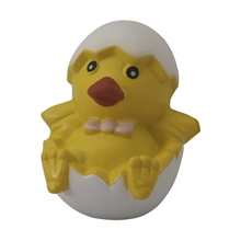 aerial view a yellow chick in egg stress reliever, image 1 of 6