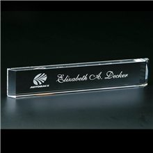a clear clearaward optical crystal monogram plate award