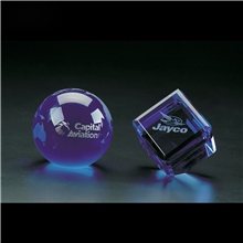 a clear clearaward optical crystal blue globe 2 3/8 in
