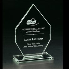 a clear clearaward encourage jade crystal achievement award 7 1/2 in
