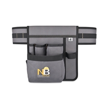 aerial view a dark grey heritage supply pro(r) recycled rpet tool belt pouch, image 1 of 5