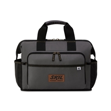 aerial view a dark grey heritage supply pro(r) recycled rpet tool bag, image 1 of 12
