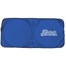 aerial view a blue reflective sun shade, image 1 of 4