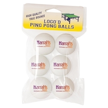a white 6 pack table tennis balls