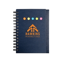aerial view a blue eco mini - sticky book(tm) with ruler, image 1 of 3