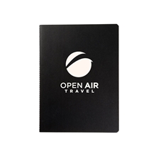 aerial view a black recycled paper journal notebook 5 x 7, image 1 of 3