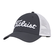 aerial view a charcoal/white (990) titleist tour performance mesh golf hat, image 1 of 4