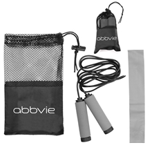 aerial view a group of movepro jump rope bands fitness kit, image 1 of 2