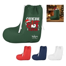 a group of stocking shaped non - woven gift bag