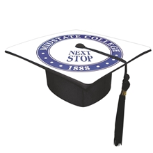 a group of grad ad graduation cap topper sign