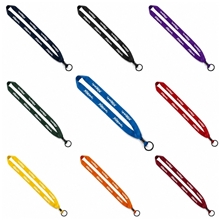 aerial view a group of 3/4 polyester lanyard with metal crimp split - ring, image 1 of 2