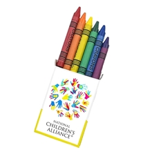 a assorted six color non - toxic crayon pack