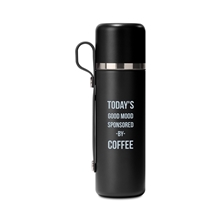 aerial view a black hydro flask(r) hot flask and cup 28 oz, image 1 of 8
