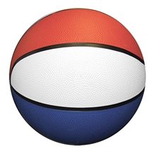 7 Mid - Size Red / White / Blue Rubber Basketball