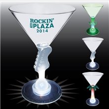 7 oz Light Up Novelty Stem Plastic Martini Glass