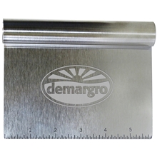 a silver stainless scraper / chopper