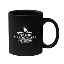 aerial view a black 11 oz hughes stoneware mug with c - handle, image 1 of 2