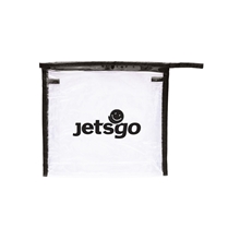 aerial view a black pvc travel amenities case, image 1 of 4