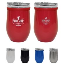 8 oz Glass And Stainless Steel Wine Tumbler