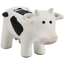 a white/black cow stress reliever
