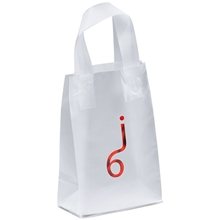 aerial view a frosted clear frosted plastic pluto gift bag 5 x 8 w / foil print, image 1 of 2