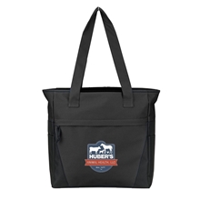aerial view a black complete u - turn tote, image 1 of 3
