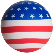 aerial view a blue/white/red american flag stress ball, image 1 of 4