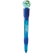 aerial view a blue ballpoint light up earth blue pen, image 1 of 2