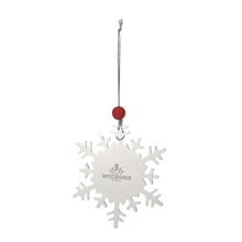 aerial view a silver aluminum snowflake ornament, image 1 of 2