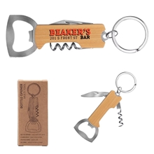 a bamboo w/stainless steel accessories bottle opener multi tool