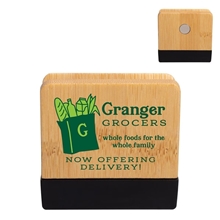 a bamboo w/black accent bamboo magnet clip