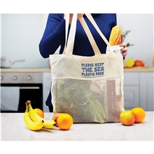 a group of reusable cotton mesh tote bag