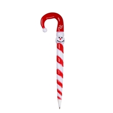 a red/white holiday candy cane pen