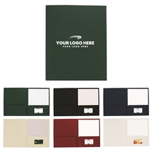 Promotional 9-5/8w x 11-3/4h Linen Paper Folder with Card Slot