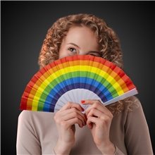 9 Rainbow Folding Fans