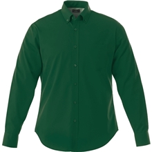 aerial view a forest green (640) mens wilshire long sleeve button up shirt, image 1 of 3