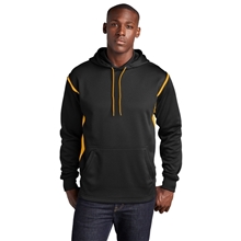 aerial view a black/ gold sport - tek(r) tech fleece colorblock hooded sweatshirt - colors, image 1 of 6