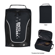 aerial view a black double zippered carlton shoe bag, image 1 of 2