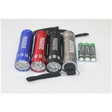 9LED Pocket Flashlight With Strap, Gift Box, And 3AAA Batteries Included