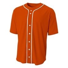 A4 Short Sleeve Full Button Baseball Top