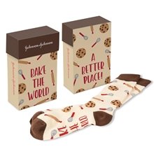 ACE Baking Themed Socks in Custom Flip Top Box