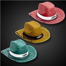 Adult Straw Cowboy Hats - Assorted Colors