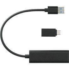 Aluminum 4- Port USB 3.0 Hub with Type C Adapter
